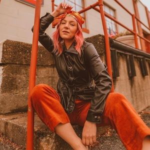 Lulus Faux Leather Button Up jacket